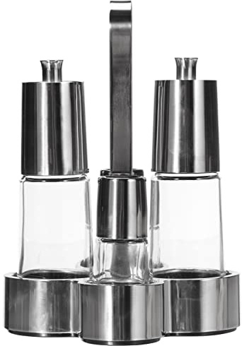 BRA Bella - Vinagrera, 4 piezas, acero inoxidable 18/10 y vidrio