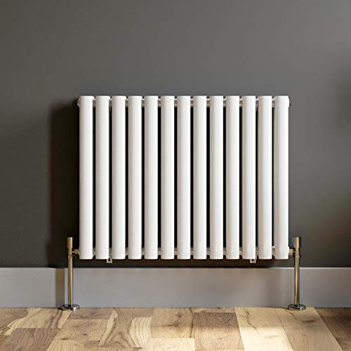 iBathUK Strata Horizontal Column Radiator, Double Panel Radiators, 600x780mm Slim Radiator, Wall Mounted for Bathroom,Kitchen,Living Room - White