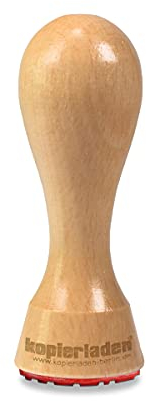 Personalisierbarer runder Holzstempel Ø 30mm mit eigenem Text und Logo - Stempel aus Holz selbst gestalten - optional mit Stempelkissen