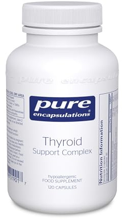 Pure Encapsulations Thyroid Support Complex - Blend of Vitamins and Minerals - Reduces Fatigue, Supports Energy and Thyroid Function - Includes Vitamin C, Iodine, Selenium, and Zinc - 120 Capsules