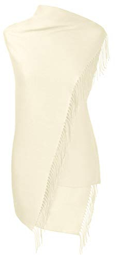 fiolini Pashmina Schal Stola Umschlagtücher Tuch für Damen - Super Weich – (creme)