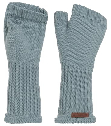 KNIT FACTORY - Cleo Handstulpen - Fingerlose Handschuhe - Gestrickte Handschuhe für Winter - Damen Handstulpen aus Wolle - Hochwertige Qualität - Stone Green