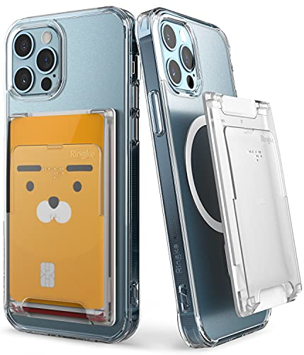 Ringke Magnetic Slot Card Holder Diseñado para MagSafe Cartera, Tarjetero Móvil Magnético para Hombre y Mujer, Portatarjetas Compatible con Funda iPhone, Galaxy, Xiaomi, Pixel y Más - Clear Mist