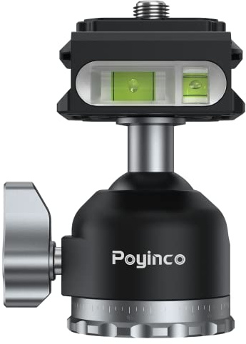 POYINCO Tripod Mini Ball Head 360 Degree Rotating Panoramic Ballhead with 1/4 Screw Quick Shoe Plate, for Tripod Monopod Slider DSLR Camera Camcorder,Max Load up to 5 kg/ 11lb