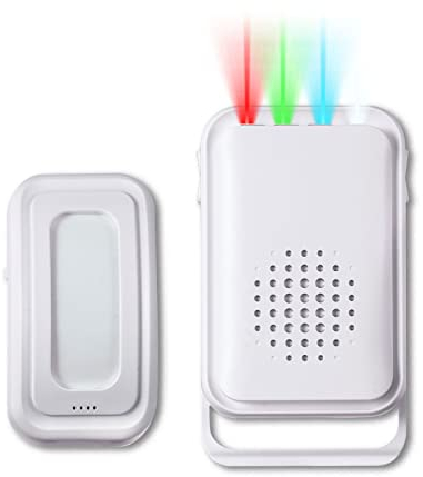 Timbre de puerta, timbre de puerta para negocios al entrar, timbre inalámbrico con rango de 918 pies, alarmas de puerta cuando se abre para timbre de puerta del hogar con indicadores LED y 5 niveles