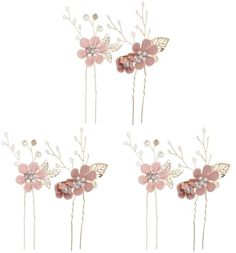 ifundom Horquillas De Flor Para Novia Boda Accesorios De Pelo Mujer Ligero Elegante Peinetas Para Fiesta Dama De Honor 3.14X0.78X1.18 Pulgadas