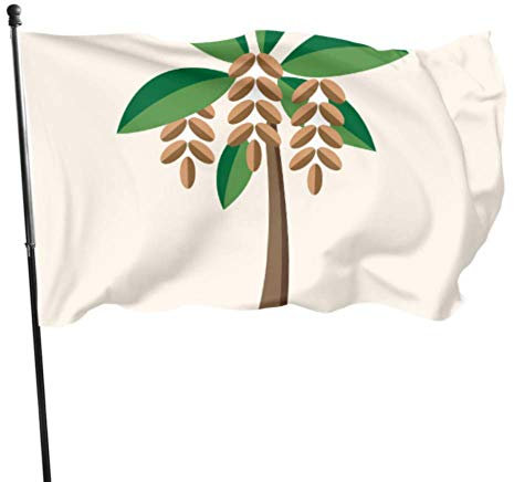 Drapeau mural en polyester et en laiton de qualité supérieure avec motif de palmier dattier et plante - 9,5 x 1,5 m