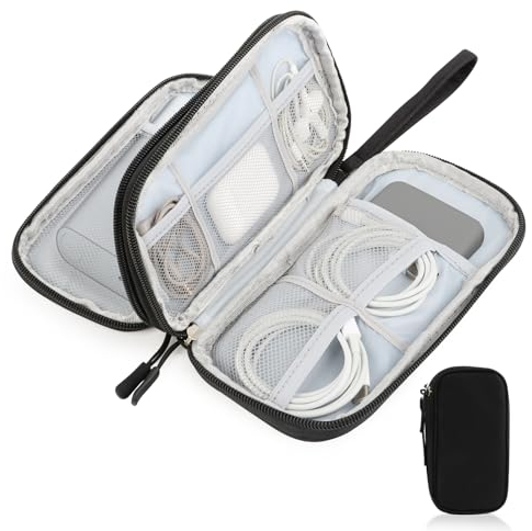 NVIYAM Kabeltasche, Elektronische Tasche, Reise Zubehör Organizer Tasche, Festplatten Tasche，Elektronik Tasche Organizer, Tragbare Kabelorganizer für Handyladekabel, Powerbank, USB Sticks(Schwarz)