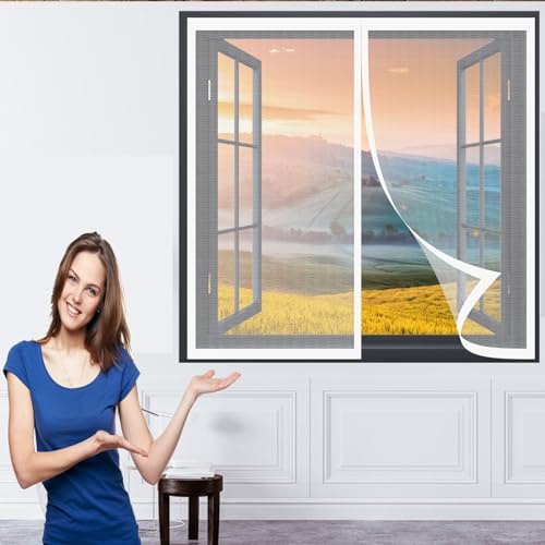 Tende Zanzariera Totalmente Calamite 174 x 114 cm Tenda Zanzariera con Magneti Non Richiede Perforazione Tenda Anti Zanzare Insetti Zanzariera Porta Finestra, Bianco