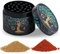 Macinapepe Premium Grinder, Spezie Macina 4 Pezzi Grinder metallo per Erba con Setaccio per Polline, Coperchio Magnetico e Raschietto (Nero)