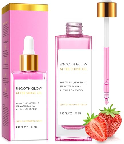 Women's Shaving Oil for Sensitive Skin - Prevents Ingrown Hairs & Soothes Shaving Irritation | Strawberry Vanilla | Redness Relief in 2 Hours | 100ml