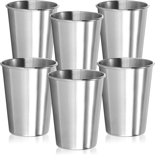 Wilhelm Sell® 6x drickmugg i rostfritt stål, muggar av rostfritt stål 304