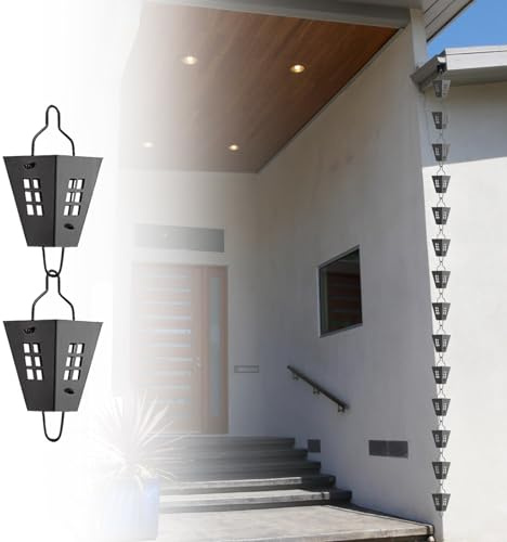 Ersättningsstuprör För Regnvattenkedja För Stuprör, Uteplats/Villa/Lusthus, Hängande Regnkedja, Regnfångningssystem I Aluminiumlegering Med Krok,26m (85ft)