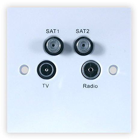 Quadplexed Sky Satellite Tv Dab Aerial Wall Socket