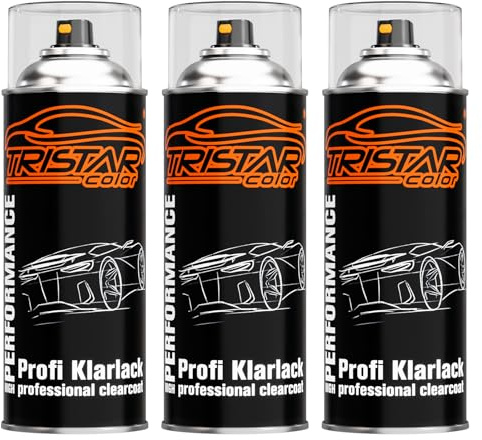 TRISTARcolor 3 x Spraydose Profi KLARLACK SEIDENMATT 400 ml Autolack Sprühdose