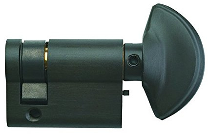 Rockwell Security 90 Degree Solid Brass Euro Profile Half Cylinder Privacy Lock in Antique Black Finish Fits