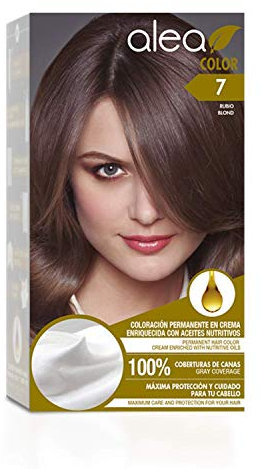 ALEA - Tinte Pelo Mujer - Alea Color - Nº 7 K - Color Rubio - Coloración Permanente en Crema - con Aceite de Argán y Macadamia - Cobertura de Canas - Máxima Protección y Cuidado