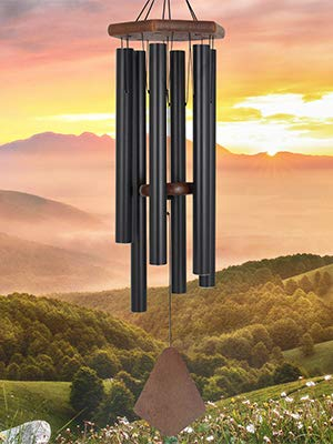 Large Wind Chimes for Outside 36 inch Black Deep Tone Garden Gift Outdoor