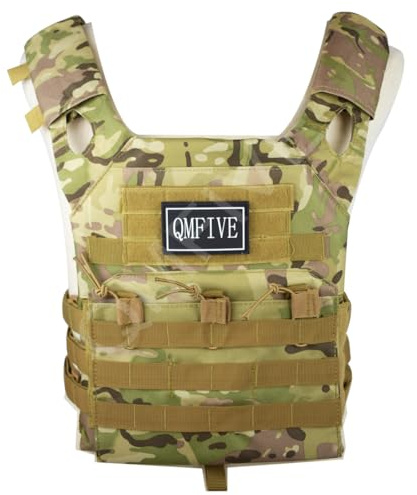QMFIVE Military Army Tactical Airsoft Assault Jagdträger MOLLE Combat Weste (JPC-Tarnung)