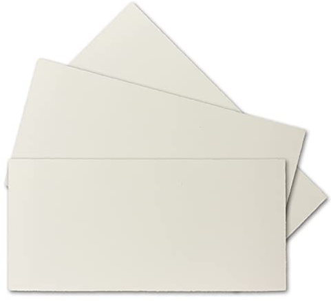 75 stycken DIN långa vintagekort, kontorspapper, 100 x 210 mm, naturvit halvmatt – utan veck – Vellum-yta – kort av kontorspapper