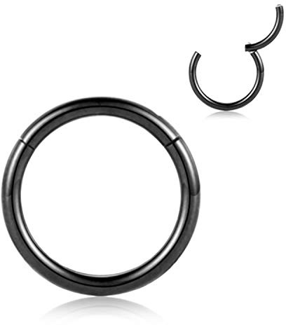 AROWRO Anneaux de nez à charnière en acier chirurgical 316L 20G, 18G, 16G, 14G, 12G, 10G, 8G, 6G, 4G - Anneaux de piercing sans couture pour nez, septum, cartilage, hélix, tragus, conque, rook, daith,