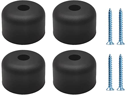 Panexf Möbelbeine Rund 4 Stück Füße für Möbel Möbelfüße Schwarz Ø 50 x H 30 mm Schrankfüsse Möbelgleiter mit 4 Stück Schrauben