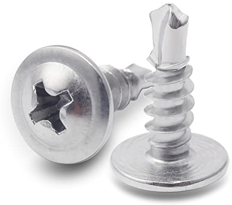 JEGONFRI (250pcs) #8 x 1/2 410 Stainless Steel Self Tapping Screws for Metal Plastic & Wood, Phillips Drive Modified Truss Head, High Strength Sheet Metal Screws (#8 × 1/2)