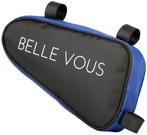 Belle Vous Triangle Bike Bag - 1.2L Waterproof Bicycle Frame Storage Corner Pouch - Under Top Tube Bag Ideal for Road and Mountain Bike - Cycling Storage for Tools/Accessories, Phone & Keys