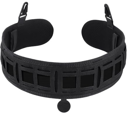 ToopMount Ceinture Tactique Molle Ceinture de Combat Boucle de libération 1000D Oxford Taille réglable Ceintures de Patrouille Formation équipement de Bricolage en Plein air (Noir)