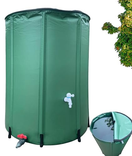 Serbatoio d'acqua portatile, di raccolta 'acqua piovana downspout | Vasca di raccolta 'acqua di grande capacità con filtro, due passaggi e kit troppopieno per la raccolta 'acqua da
