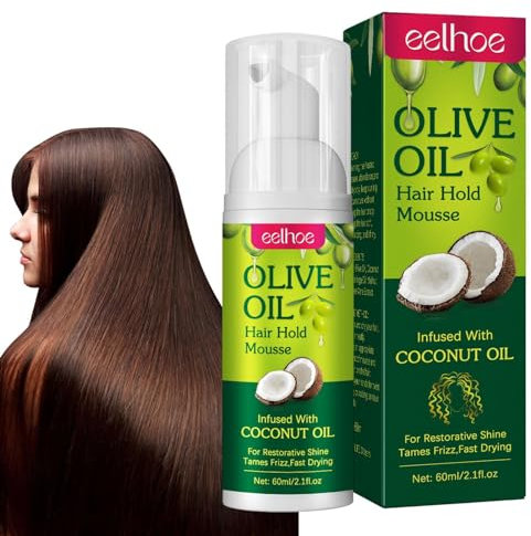 Mousse Cheveux Bouclés, Olive Oil Mousse Coiffante Cheveux Mousse Coiffante À L'huile D'olive Rouleau Hydratant Style Mousse Anti-frisottis Volumisante Produits De Soins Capillaires