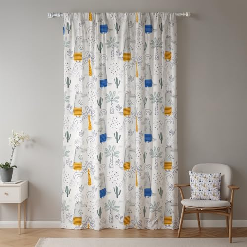 ggaimwf Tenda per bambini Ragazzi e ragazze 1 pannello 107x215cm Coccodrillo Giungla Motivo a fumetto Tenda Pieghe a matita per finestre Tende per neonati Asilo nido Accessori per la camera da letto