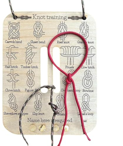Planche d'apprentissage des nœuds – Cadeau précieux à usages multiples – Planche à nouer des nœuds amusante | Design portable – Fournitures d'aide à l'escalade – d'aide à l'attache pour la