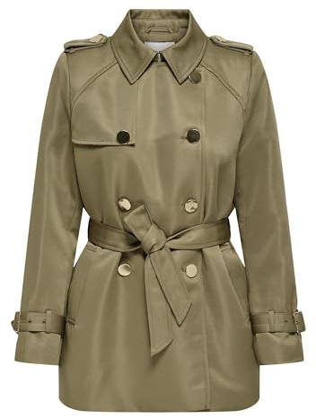 ONLY Onlsusie Life Short Trenchcoat Otw Trench Corto, Beige, XS Donna