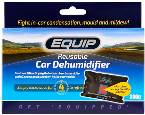 Equip Reusable Car Dehumidifier – Absorbs Moisture, Prevents Damp & Condensation – Leak-Proof, Rechargeable via Microwave – Use in Car, Home, Boat, Caravan – With Indicator