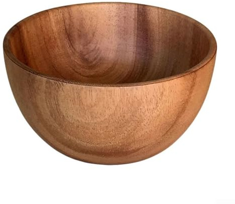 Insalatiera in legno naturale Ciotola da portata da cucina da pranzo ciotola per frutta artigianale texture liscia anti-caduta lavabile ciotola portatile per zuppa di riso insalata accessori da cucina