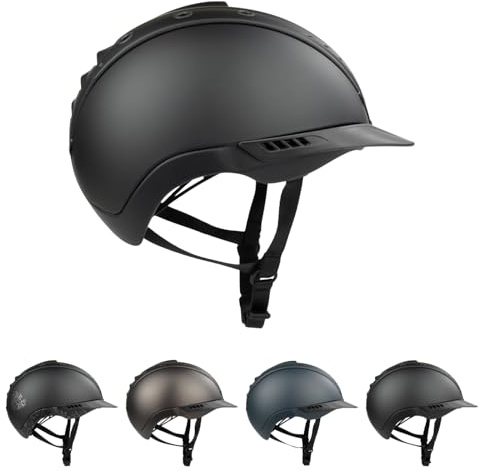 RL24 - Reithelm Mistrall-2 von Casco inkl. Putzschwamm – Reitkappe Damen, Herren & Kinder – leicht, optimal belüftet & Perfekter Sitz – Reiterhelm in Schwarz matt – Gr. M (55-57cm)