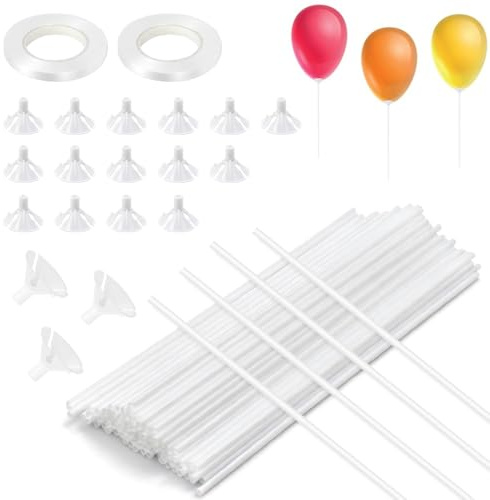 WEFHEF 100 Pezzi Bastoncini per Palloncini Riutilizzabili Bastoncini Porta Palloncini Supporto per Palloncini per Decorazioni di Compleanno Feste Matrimoni Centrotavola e Occasioni Speciali