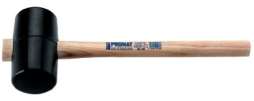 Martello in gomma ø 40 mm 150 G Nero con Manico in legno di frassino