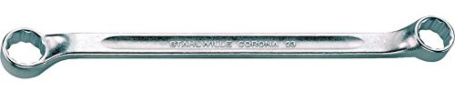 Stahlwille 41071719 Double Ended Ring Spanner, Made of Chrome Alloy Steel & Chrome Plated, Shallow Offset with Anti-Slip Drive Profile, For Work in Confined Spaces, Size 17 x 19 mm, L. 250 mm
