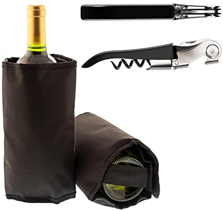 KOALA AC - Sacacorchos negro y enfriador poliester negro