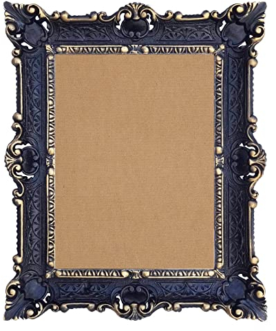 Lnxp BILDERRAHMEN BAROCKRAHMEN mit Glas 56x46cm RECHTECKIG REPRO Bilder für 30x40cm oder 40x30 cm BAROCK ANTIK (Schwarz Gold Dualcolor) 50TR