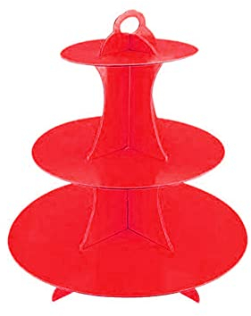 Vetrineinrete® Alzatina per dolci alzata torta a 3 livelli in cartone stand supporto cupcake espositore per feste F63