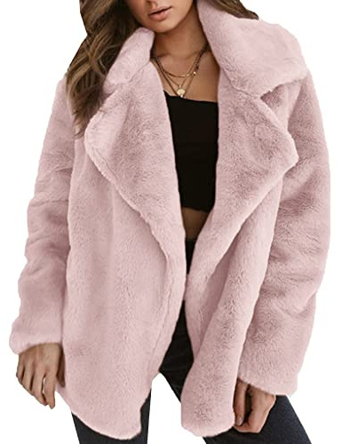 Chaqueta De Piel SintéTica De Piel De Conejo Cuello De Traje Moda Chaqueta De Piel SintéTica De Longitud Media Piel CáLida