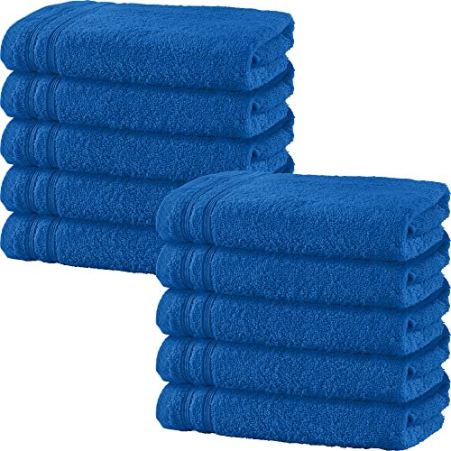 Erwin Müller Handtuch 10er-Pack Heidelberg 100% Baumwolle Royalblau Größe 50x80 cm - saugstark, gut trocknend, kompakt, leichte Qualität - ideal für Sport, Strand, Reisen