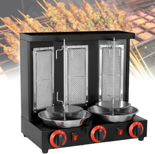 ZXSYYDS Parrilla De Horno Asador Vertical a Gas,Máquina para Hornear Asador Giratorio, Horno Asador Giratorio De 360 °, Adecuado para Reuniones Familiares Y Reuniones De Amigos,Black-B