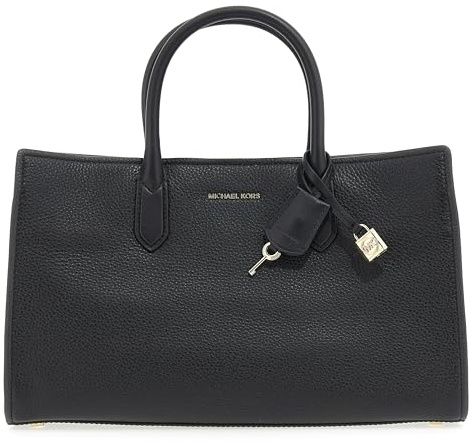 Michael Kors Women Md Ew Satchel Hand Bag, Schwarz