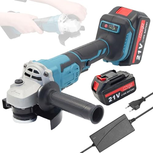 Weytoll Smerigliatrice angolare 21V 125mm Motore Brushless Multifunzionale Strumento di rettifica elettrica 2 pezzi Batteria al litio Macchina da taglio Strumento di potenza di utilità