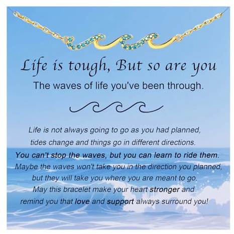 THSOGO Inspirational Wave Bracelet for Women - Unique Get Well, 'Thinking of You' Gifts, Ideal for Friend Sister Mom Daughter