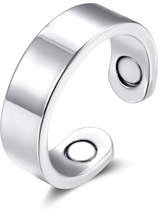 Josfeva Magnetiska ringar för kvinnor, vanligt band/flera lager/hjärta/kors/flätad vriden fidgetring med styrkemagneter, öppna justerbara magnetiska ringar för ångestlindring, tumring med presentask